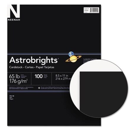 Wausau Wausau Papers 2202401 Astrobrights Colored Card Stock; 65 lbs.; 8-1/2 x 11; Eclipse Black; 100 Sheets 2202401